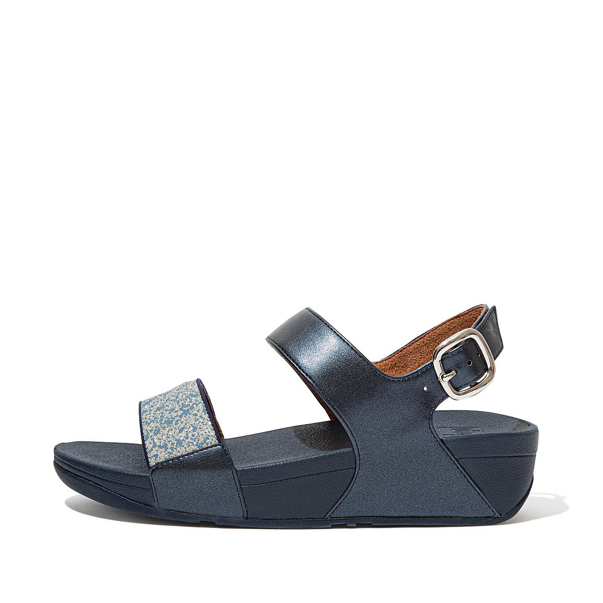 Fitflop Women's LULU Shimmer Back-Strap Sandals - Navy, KR0581692